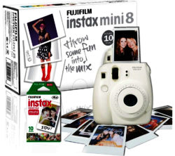 FUJIFILM  Instax Mini 8 Instant Camera & 10 Shot Bundle - White